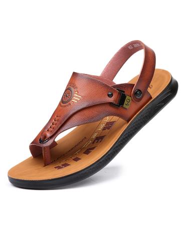 WCXTY Summer Toe Corrector Mens Sandals Fashion Breathable Ring Toe Bunion Beach Slippers Casual Comfortable Soft Men Orthopedic Flip Flops for Foot Correction/Hallux Valgus 7 Brown
