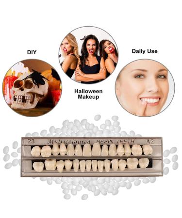 56 Pieces False Teeth Set - Synthetic Polymer Denture Teeth in Shade A2 for DIY or Halloween Costumes - Buy Online on GoSupps.com