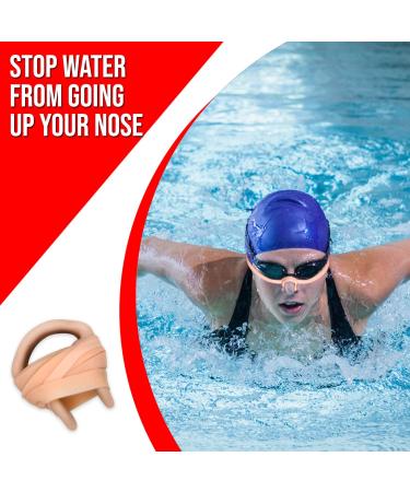 Splaqua Swimming Nose Clip with String - Soft Latex Plugs for Kids and Adults - Neutral Beige, 1 Pack - Buy Online on GoSupps.com