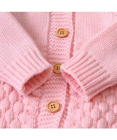 VICROAD Baby Hooded Knitted Rompers | Newborn Girls Boys Onesies | 6-12 Months | Pink - Buy Online on GoSupps.com