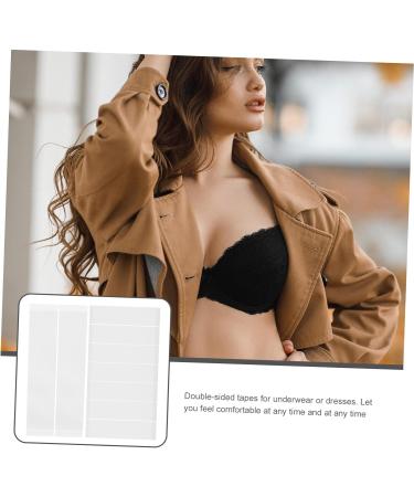 CLISPEED 60 Sheets Anti-Light Stickers Adhesive Dress Clothing Tape Bra Tape Double Sided Body Tape Clear Mounting Tape Skin Tapes Skirt Low Cut White Double Sided Tape Miss White 8.5x1.2cm - Buy Online on GoSupps.com