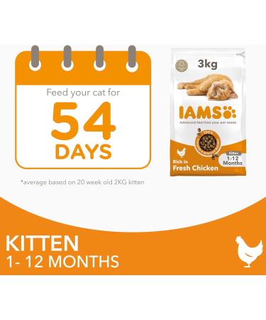 IAMS Kitten Dry Cat Food Chicken 3kg - Buy Online on GoSupps.com