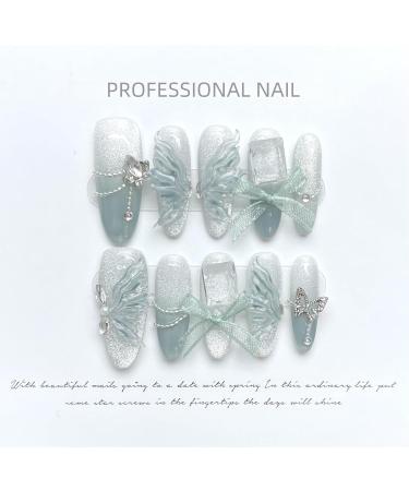 Butterfly Nail Art Cat Eye Nail Art Handmade Nail Art Girl's Fake Nails(XS) - Buy Online on GoSupps.com