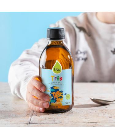 Olini Fish Oil Liquid for Children - Omega 3 EPA DHA Vitamin A & D3 - Natural Liver Support - 100ml Glass Bottle - Buy Online on GoSupps.com