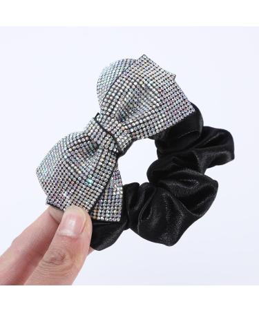 1 Piece Hair Scrunchie with Rhinestone Bow Women's Elastic Hair Band Ponytail Holder Rubber Bands Scrunchies Hair Bow Hair Rings Hair Accessories Headpiece for Women and Girls Champagne 1 champagne - Buy Online on GoSupps.com
