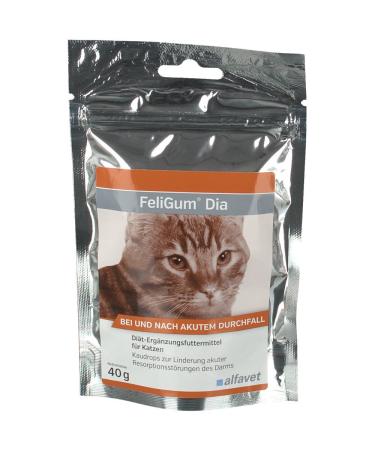 alfavet FeliGum Dia dietary supplement for cats with diarrhoea intestinal absorption disorders chewing drops 40g bag - Buy Online on GoSupps.com