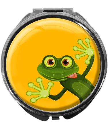 metALUm pill box with mirror round metal 3 compartments FROG #1026 - Buy Online on GoSupps.com