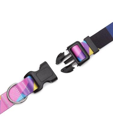 Mercano Adjustable Dog Collar - Soft Nylon Comfort & Geometric Purple Pattern for Small to Medium Dogs & Puppies - Buy Online on GoSupps.com