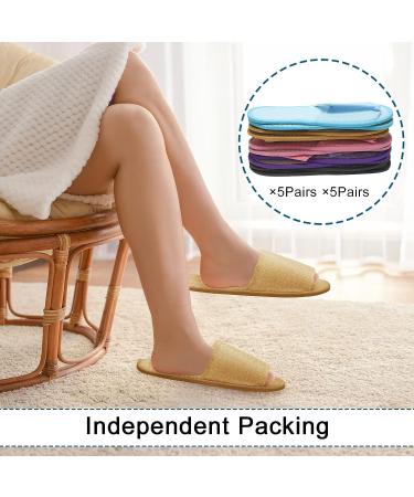 10 Pairs Washable Disposable Non-Slip Spa Slippers - Unisex Closed Toe Slippers for Hotel & Home - 11.3 x 4.3 Inches - Buy Online on GoSupps.com