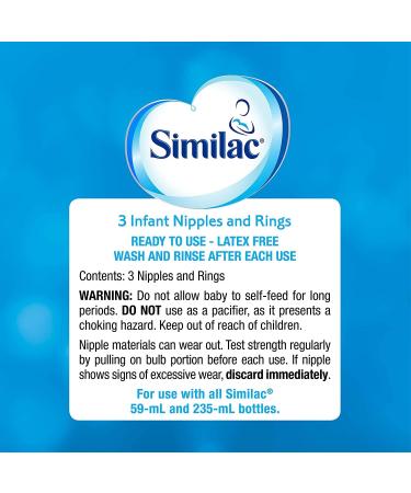 Abbott Laboratories Similac Infant Standard Flow Nipple and Ring 3 Pack 3 count - Buy Online on GoSupps.com