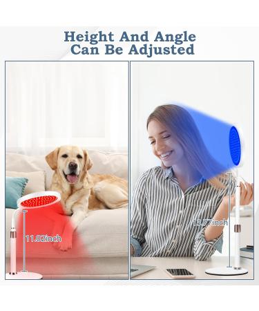 Red Light Lamp for Face 100LEDs Red and Blue Light Device 415nm Blue & 660nm Red & 850nm Infrared Light Adjustable Height Angle & Brightness for Home/Office Use Red&Blue - Buy Online on GoSupps.com