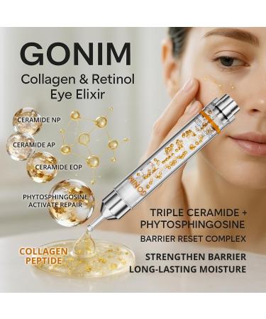 GONIM Eye Gel with Caffeine & Niacinamide Hydrating Under Eye Gel Serum with Collagen Peptides & Retinol for Fine Lines Dark Circles and Puffiness Reduce Wrinkles Hydrating Gel Base 0.34oz/10ml - Buy Online on GoSupps.com