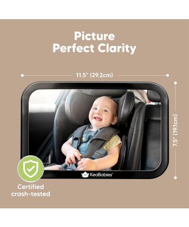 Baby Car Mirror - Wide Shatterproof Safety Infant Mirror for Rear Facing Car Seat - Sleek Black Design - Buy Online on GoSupps.com