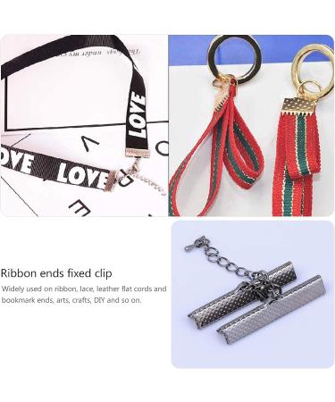 SOIMISS 20pcs 40mm Ribbon Crimps for Jewelry Making - Ribbon Clamps and Cord Ends Kit for Bracelets, Bookmarks - Fasteners and Clasps Included - Buy Online on GoSupps.com