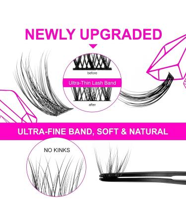 CAELYMINE Cluster Eyelash Extensions 144pcs - D Curl Soft Lash Extension Clusters for Beginners - Reusable 3D Cosplay Eyelash Cluster Extensions - Buy Online on GoSupps.com