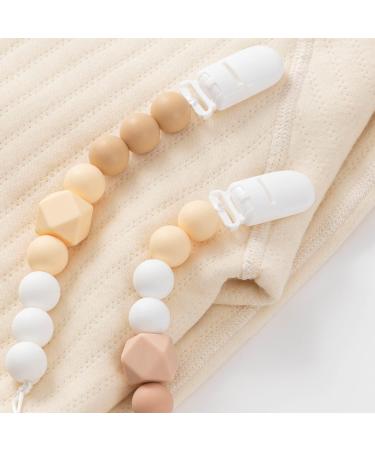 Pacifier Clip 4 Pack - Edible Grade Silicone Holder for Baby Boys and Girls - Flexible Plastic Clips - Multicolored - Perfect Birthday Gift for Sleeping Baby - Buy Online on GoSupps.com