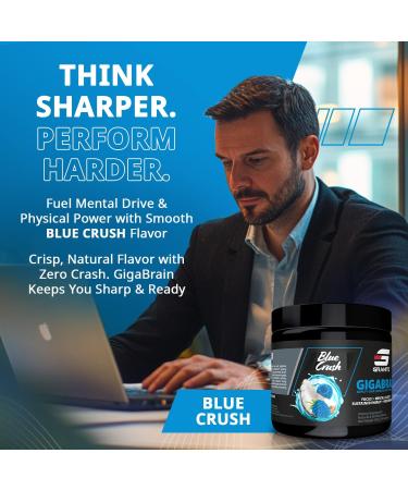 Granite Nutrition GigaBrain Nootropic Energy Powder Cereboost Alpha-GPC & ElevATP Cognitive Focus Supplement for Sustained Energy & Performance Blue Crush 30 Servings - Buy Online on GoSupps.com