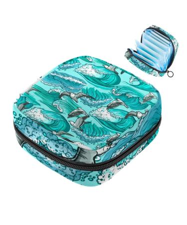 Storage bags for women's bandages seagull ocean case portable menstrual pads panty liners tampons women's bandages storage holder for women school office