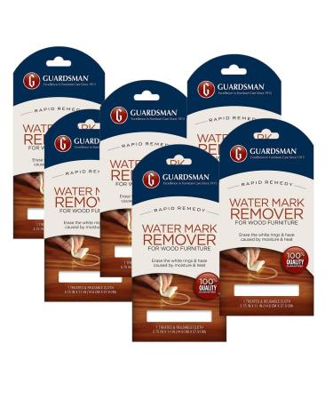Guardsman Water Mark Remover Cloth - Erase White Rings & Haze Caused by Moisture and Heat - Reusable - 405200 Pack of 6
