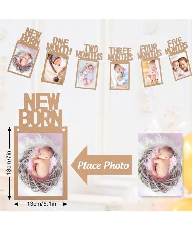 Whaline 1st Birthday Baby Photo Banner - Monthly Milestone Bunting Garland for Newborn to 12 Months - First Birthday Decoration (Kraft) - Buy Online on GoSupps.com