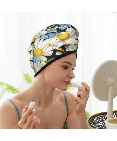 Buy Hair Towel Wrap | Fast Drying Towel Turban with Button | Unique Bees Design for Quick Hair Drying - International Shipping Available - Buy Online on GoSupps.com