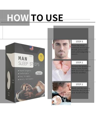 Men Large Mouth Tape for Snoring & Sleep Relief | Promotes Nose Breathing | Improve Sleep Quality | Black - Buy Online on GoSupps.com