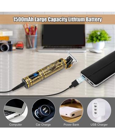 Professional Gold Hair Clippers & Beard Trimmer for Men - Cordless Grooming Kit with T Outliner Blade - Buy Online on GoSupps.com