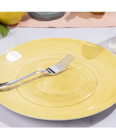 100 Clear Plastic 6.25 Inch Disposable Dessert Plates - Elegant Round Party Plates for Weddings & Events - Buy Online on GoSupps.com