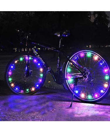 Coohchch 2 Tire Pack Bike Wheel Lights LED Bicycle Wheel Light Decoration Accessories 2023 Newest Wire Rope Light Waterproof for Ultimate Safety Spoke Lights for Kid,Teens,Adults Coloful
