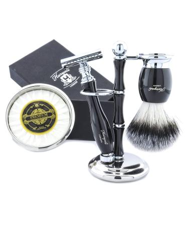 Haryali London Razor Set-5-part shaving set for men-synthetic shaving brush-shaving plane-shaving soap-shaving bowl-shaving stand-Best gift for men
