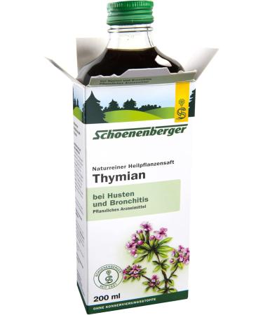 Buy Thyme Juice Schoenenberger 200 ml - Natural Herbal Remedy | Fast International Shipping - Buy Online on GoSupps.com