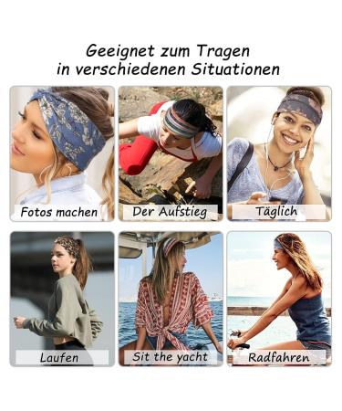 Shop 4 Pcs Women s Wide Elastic Hair Straps - Soft Summer Boho Headbands | Multi-Colored Yoga & Sport Accessories - Buy Online on GoSupps.com