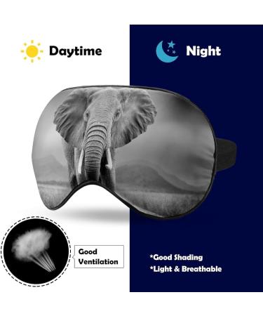African Elephant Sleep Mask - Adjustable Strap, Blocks Light for Night, Travel, Nap - Men, Women - Buy Online on GoSupps.com