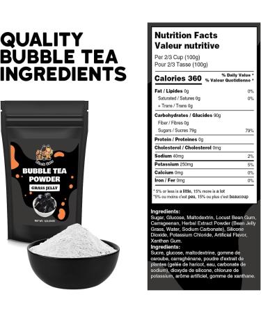 Bubble Tea Powder Kit | Grass Jelly Mix | 1LB (454g) | 18 Servings | Instant Boba Drink Mix for Smoothies and Tapioca Pearl Milk Tea - Buy Online on GoSupps.com