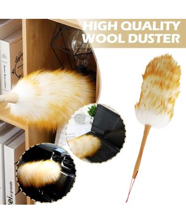 1PC Lambswool Duster with Wooden Handle 21 Inch Anti-Static Feather Duster Flexible Dusters for Cleaning Ceiling Fans Computer Screens Bookshelves 54cm - Buy Online on GoSupps.com