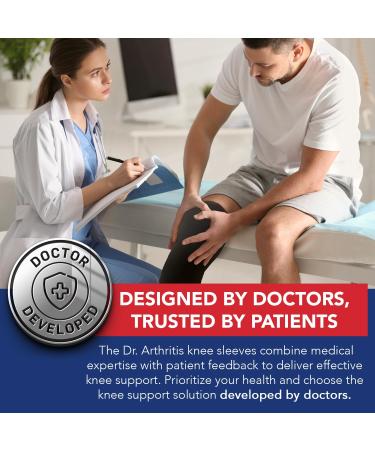 Doctor Developed Knee Brace Compression Sleeve + Handbook - Joint Disease Relief for Running & Weightlifting (Black XL) - Buy Online on GoSupps.com