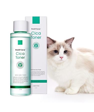 Breezytail PetO'Cera CICA Toner - Cat Acne Treatment | Cat Hot Spot Relief| Cat Blackhead Solution| Cat Soothing Toner | No Harsh Ingredients | Hypoallergenic Skin & Coat Care for Cats | 7.1 oz