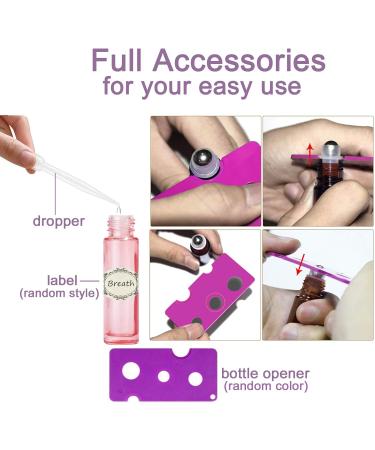 Alledomain 10Pcs 10ml Essential Oil Roller Bottles Refillable Transparent Rose Gold Glass Roll on Bottles Clear Roll Bottles with Stainless Balls & Rose Gold Cap Include Label Dropper & Opener Color 1 - Buy Online on GoSupps.com
