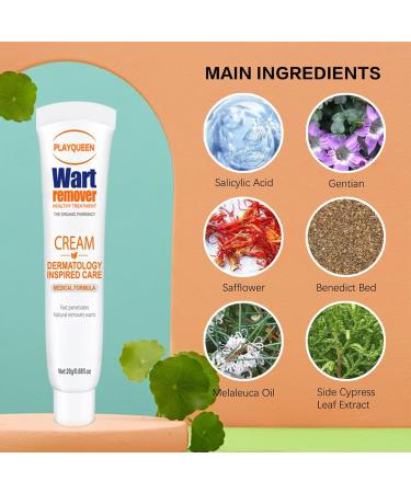 Maximum Strength Wart Remover Cream & Gel - Fast Action Ointment with Salicylic Acid for Genital Plantar & Common Warts - Buy Online on GoSupps.com