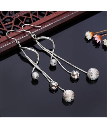 Earrings for Women Ladies Earrings Sterling Silver Women's Ball Drop Earrings Wedding Party Fashion Jewelry Fashion Earrings Earrings for Women - Buy Online on GoSupps.com