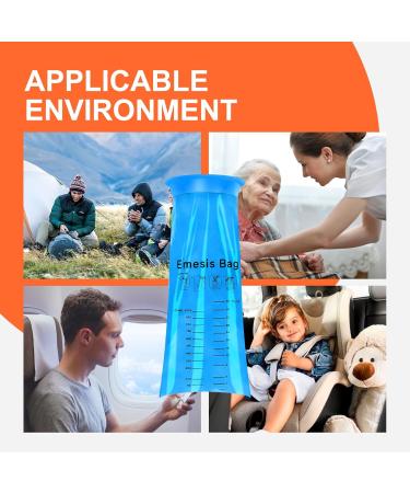 Smilco Barf Bags - 15 Pack Disposable Vomit Bags for Travel Motion Sickness & Car - Emesis Bags for Quick Clean-Up - Buy Online on GoSupps.com