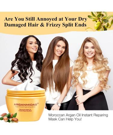 Hair Mask for Dry Damaged Hair Treatment Instant Repair Mask Moroccan Argan Oil Moisturizing Deep Conditioner Hair Treatment Mask for - Buy Online on GoSupps.com
