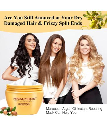 Arganmidas Moroccan Argan Oil Hair Mask - Deep Conditioning Treatment for Dry, Damaged Hair - 10.2 Fl Oz - Buy Online on GoSupps.com