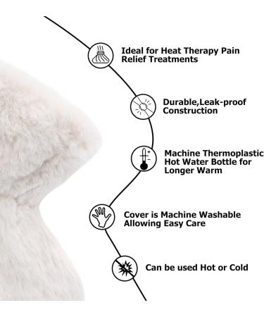 Soft Cover Hot Water Bottle for Babies - 2L Light Beige Christmas Gift - Buy Online on GoSupps.com