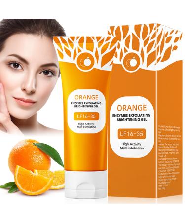 Orange Exfoliating Brightening Gel Gel Exfoliant aux Enzymes D'Orange Gommage Corps Exfoliant Gels Peeling Exfoliants claircissant Visage Moisturizing Scrub Hydratant Nettoyant en Profondeur 100 g (Lot de 1)