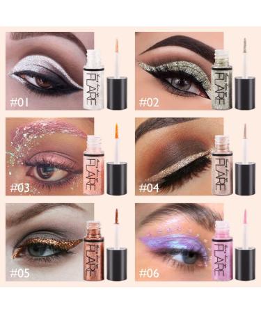10 Colors Glitter Liquid Eyeliner Eye Makeup Set - Waterproof Eye Glitter Eyeshadow in Pink, Brown, White, Gold - Long-Lasting Delineador de Ojos - 1 Count Pack - Buy Online on GoSupps.com