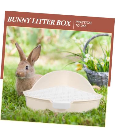 BESPORTBLE Rabbit Triangle Toilet Small Animal Potty Rat Litter Guinea Pig Potty Pet Cage Abs White 25.00X19.00X10.00CM White - Buy Online on GoSupps.com