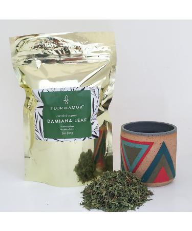 Flor De Amor Organic Damiana Leaf 2 oz - Relaxing Adrenal Support | Caffeine Free Non-GMO - Buy Online on GoSupps.com