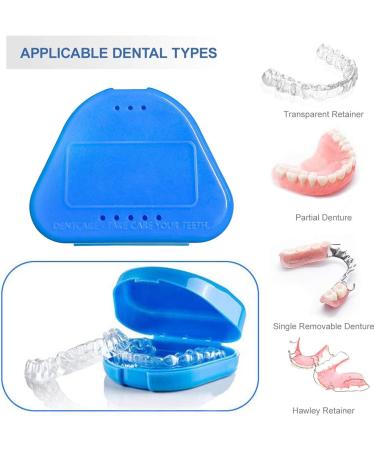 Prosthesis & Denture Box - Secure Container for False Teeth | Durable Dental Cup in White & Blue - Buy Online on GoSupps.com