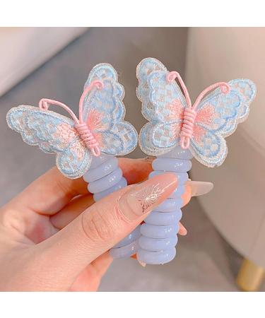 itrimaka Telephone Hair Clips Ponytail Cord Hair Ties | Lovely Elastic Telephone Wire Hair Ties For Daily Wear Festive Seasons & Parties Children Girls Women Blue - Buy Online on GoSupps.com